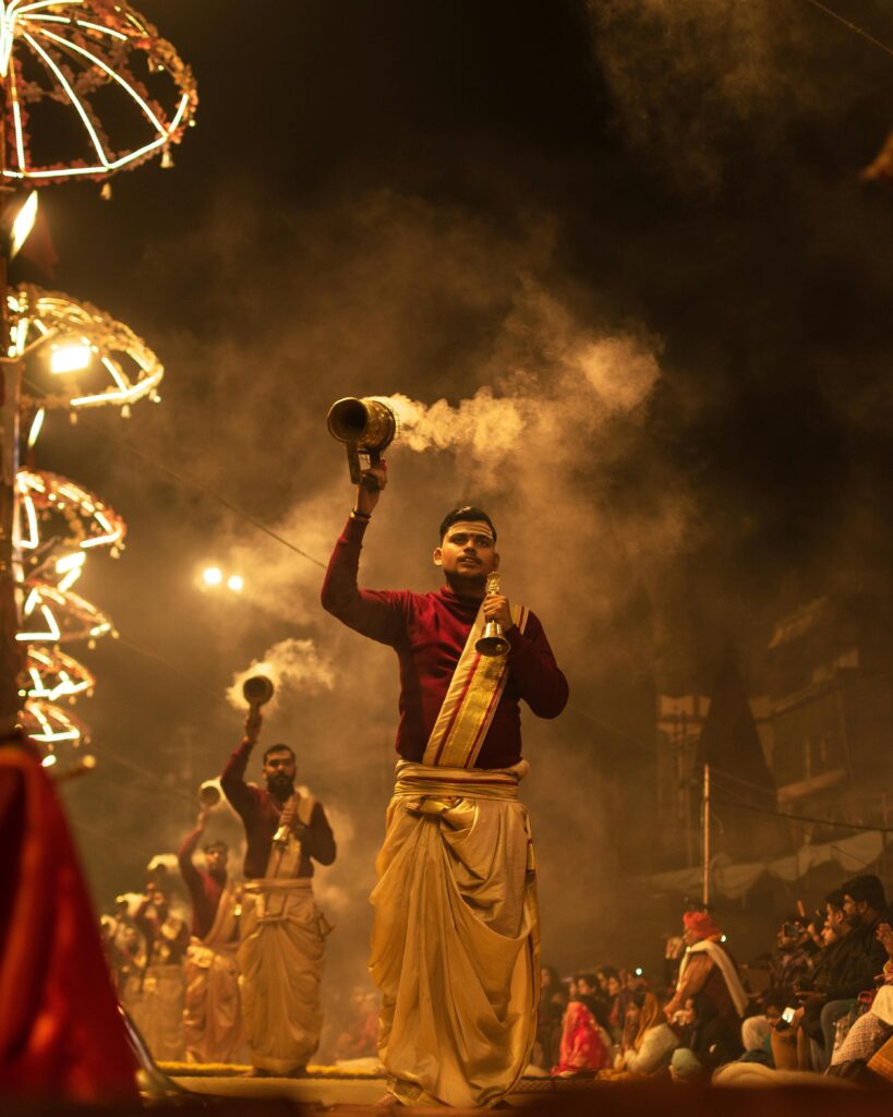 ganga arti at assi ghat- Things to do in Varanasi
